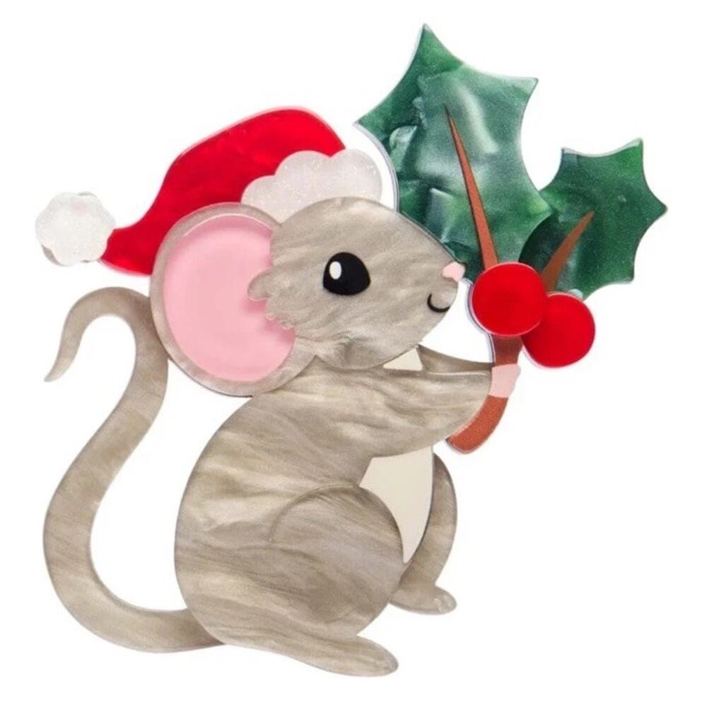 BNIB ERSTWILDER MILLY THE MOUSE BROOCH MERRY MENAGERIE CHRISTMAS